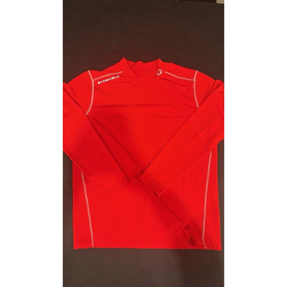 RARE Evoshield Men's Sz Large Red Long Sleeve Athletic Shirt Baseball Undershirt